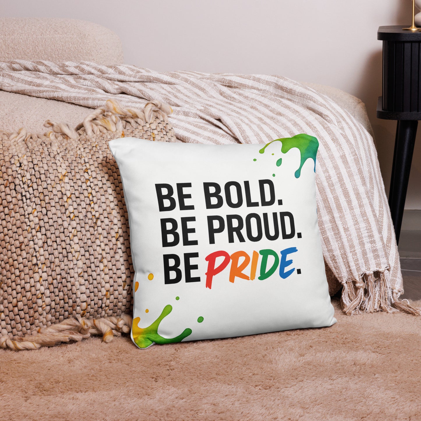 Decorative pride pillow for cozy, affirming spaces: The Pride Pillow