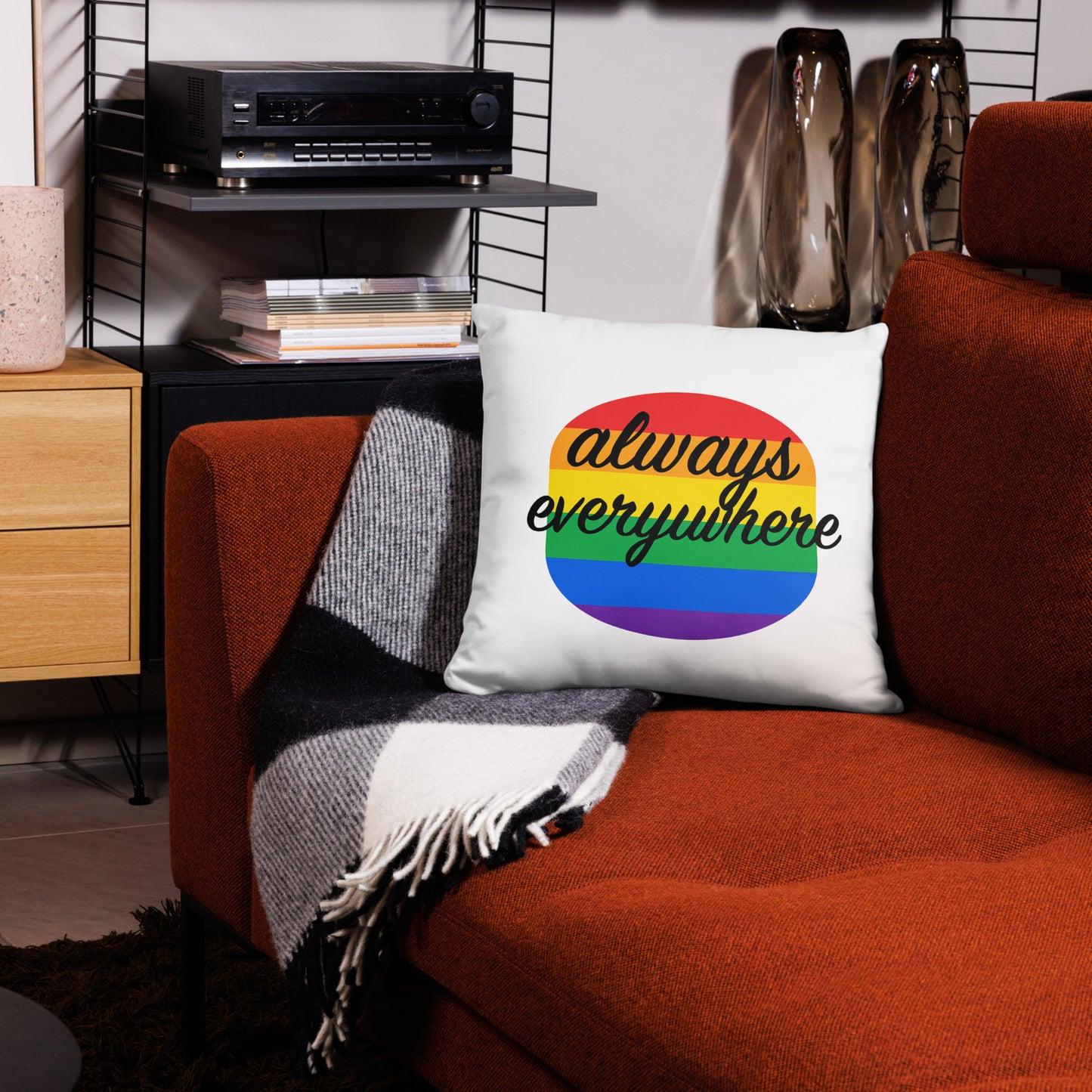 Decorative pride pillow for cozy, affirming spaces: The Love Is Love Lounge Pillow