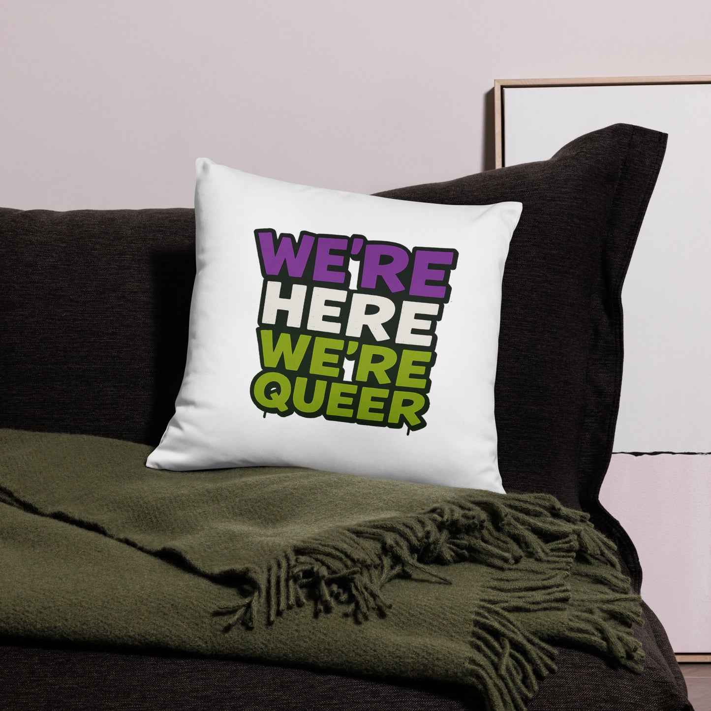 Decorative pride pillow for cozy, affirming spaces: The Loud & Lovely Pillow