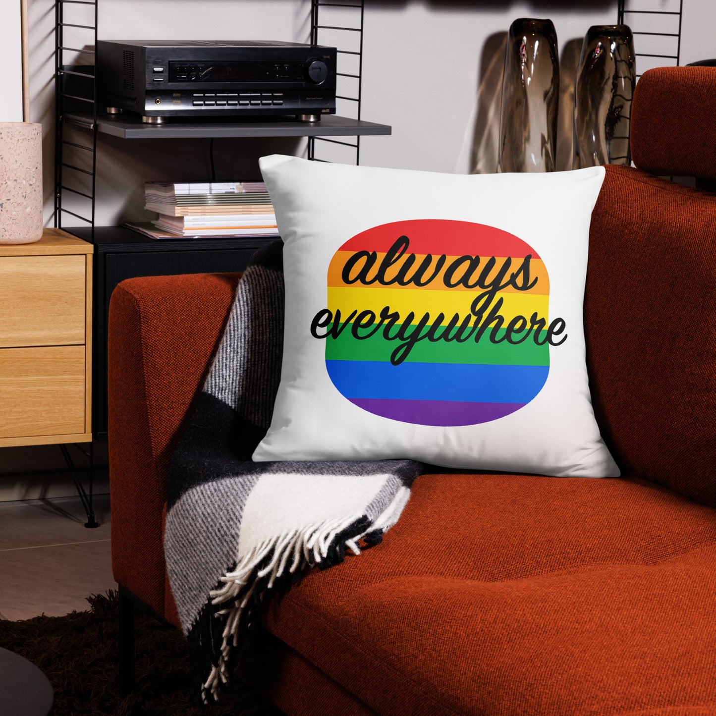 Decorative pride pillow for cozy, affirming spaces: The Love Is Love Lounge Pillow