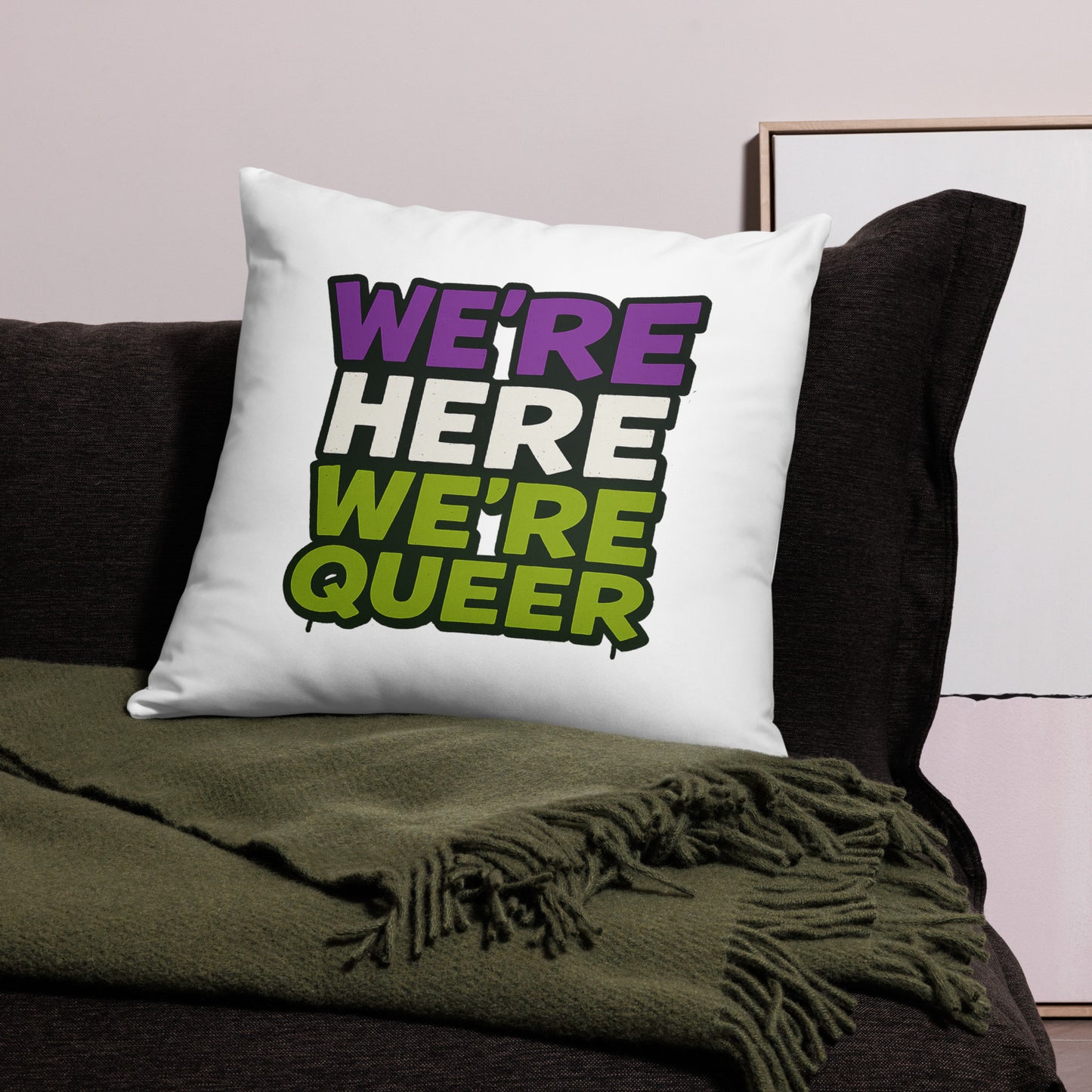 Decorative pride pillow for cozy, affirming spaces: The Loud & Lovely Pillow