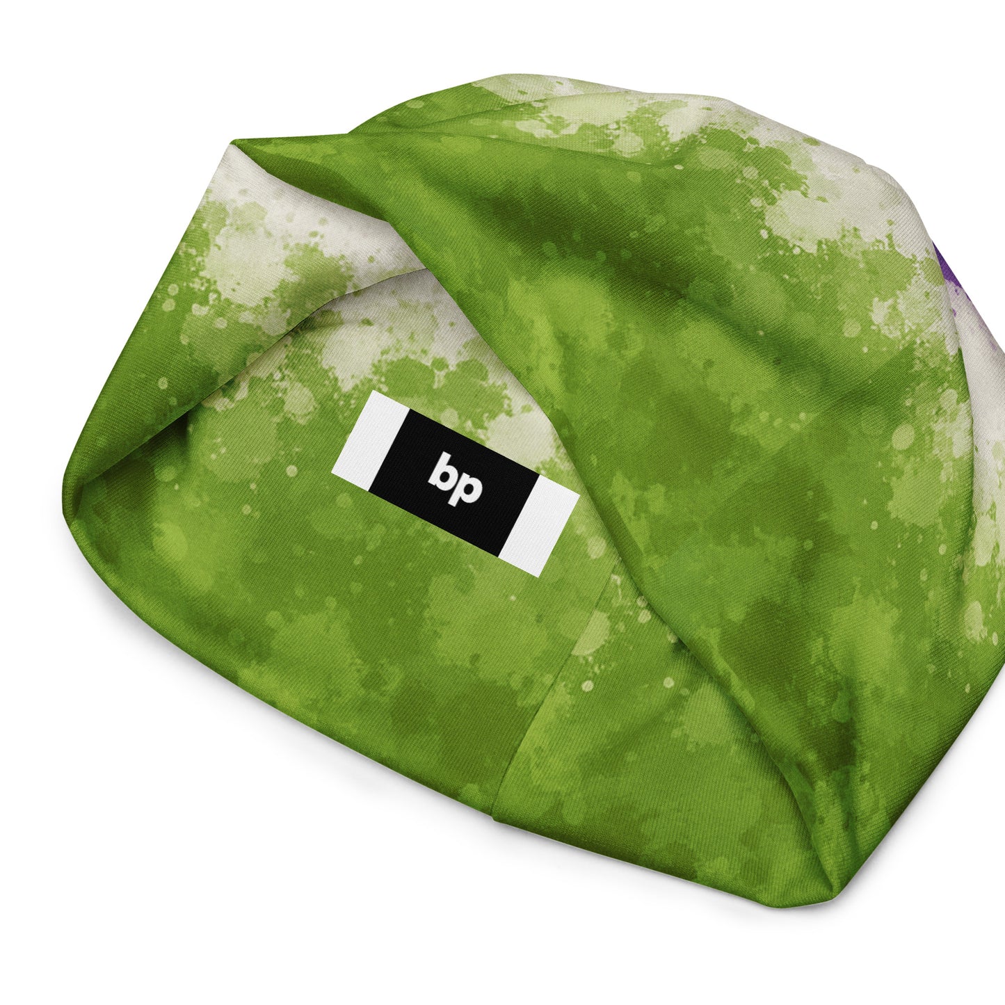 Warm pride beanie featuring flag-inspired graphics: Queer Splash Flag Beanie