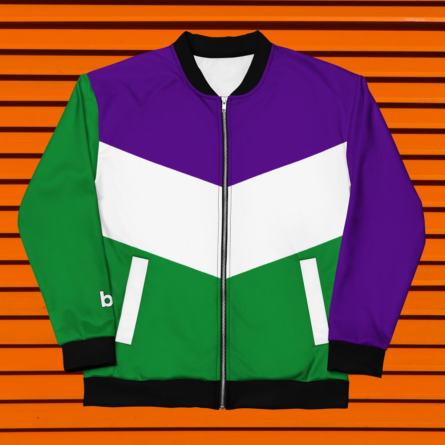 Bold outerwear celebrating LGBTQ+ pride: QR-Force Bomber Jacket