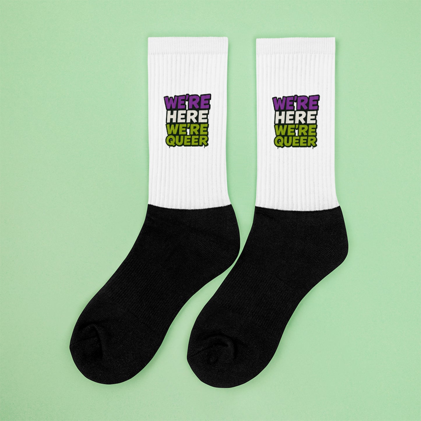 Colorful pride socks for daily expression: Queer & Here Socks