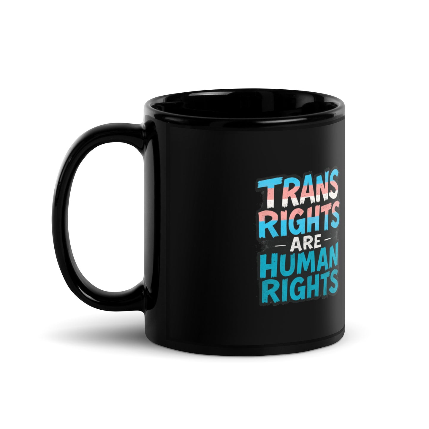 Ceramic pride mug with unique LGBTQ+ slogan: Trans Rights - Mug (Back)