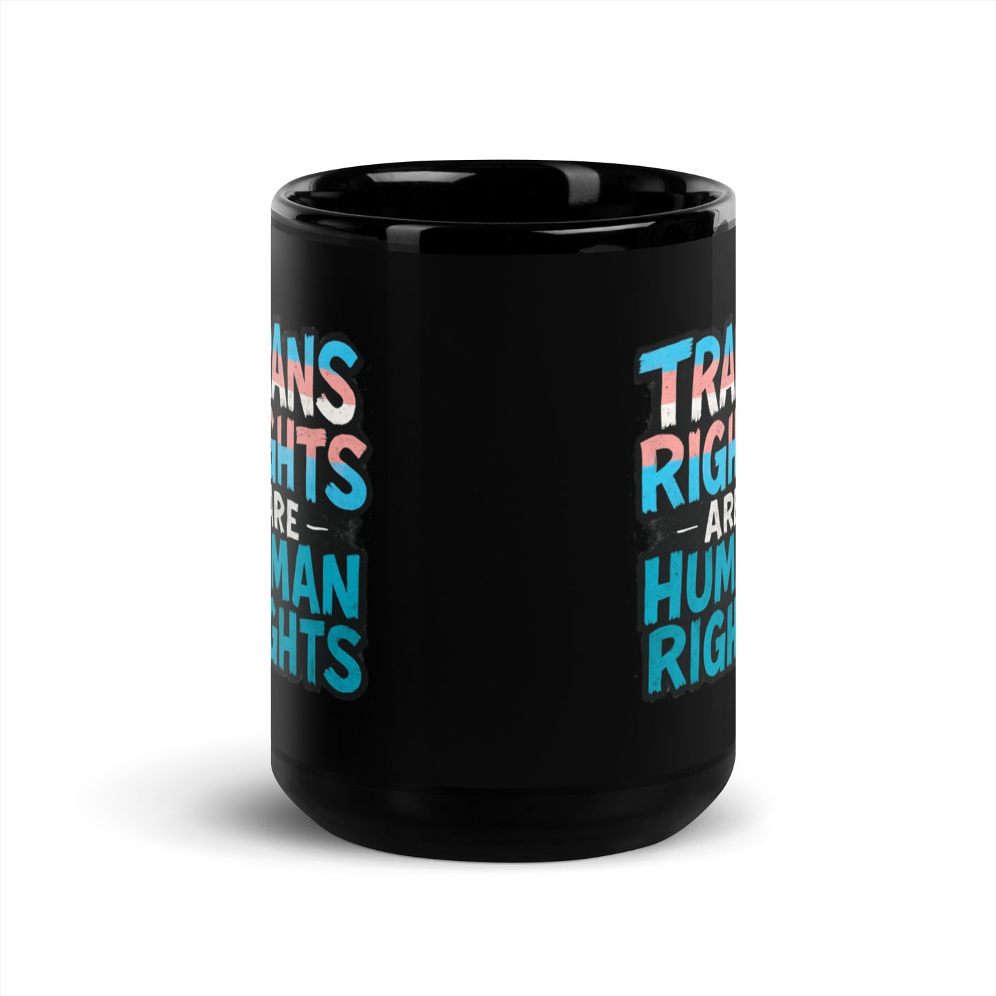 Ceramic pride mug with unique LGBTQ+ slogan: Trans Rights - Mug (Back)