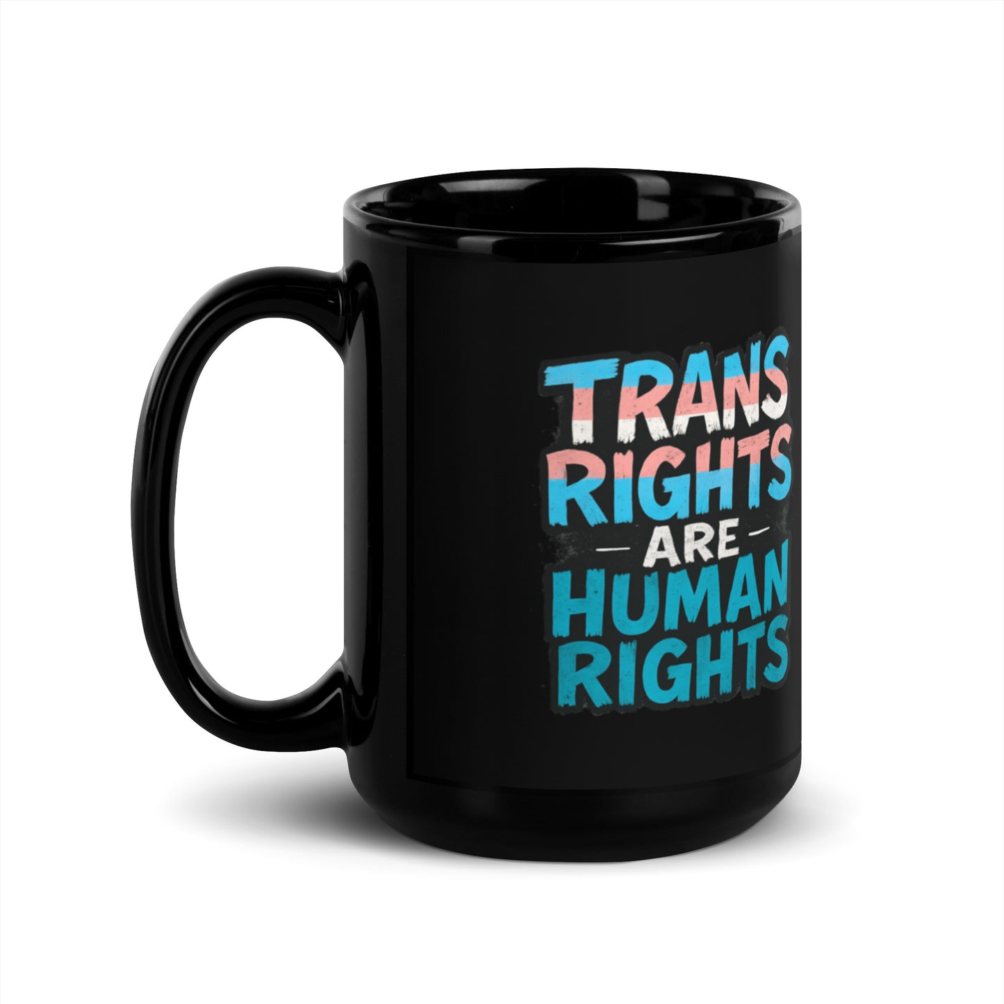 Ceramic pride mug with unique LGBTQ+ slogan: Trans Rights - Mug (Back)