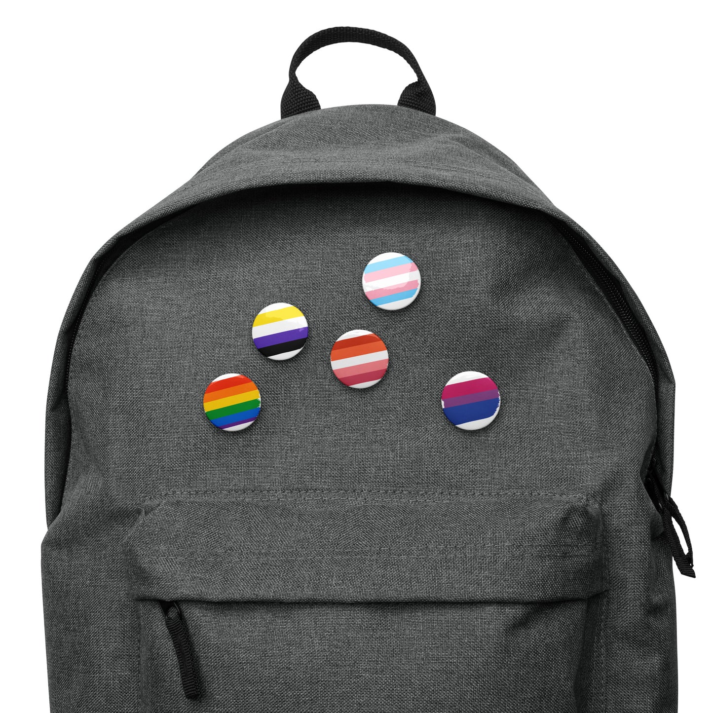 Set of LGBTQ+ pin buttons small but powerful