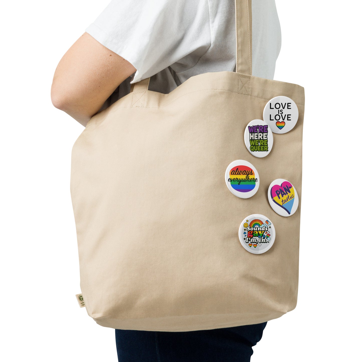 Set of LGBTQ+ pin buttons small but powerful