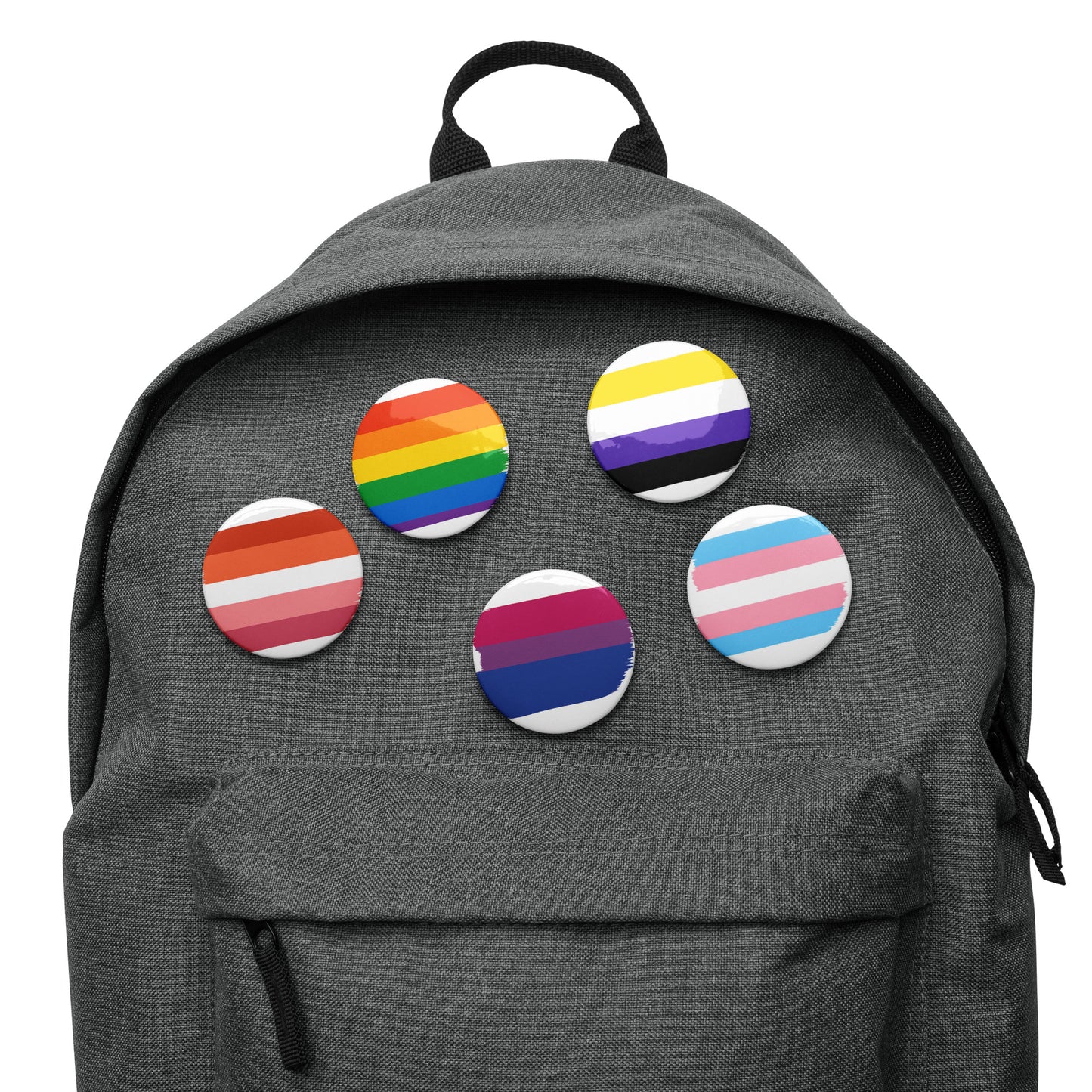 Set of LGBTQ+ pin buttons small but powerful