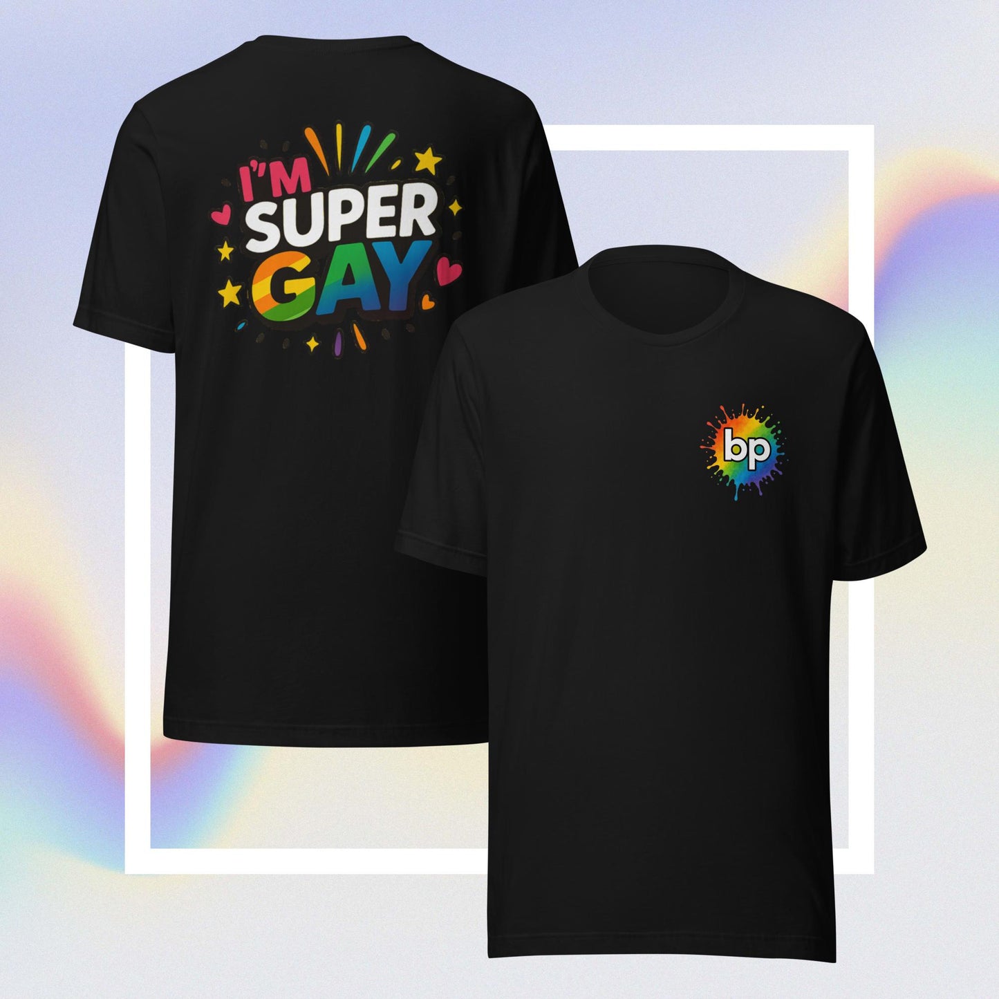 Unisex pride t-shirt with expressive design: Super Gay T-Shirt