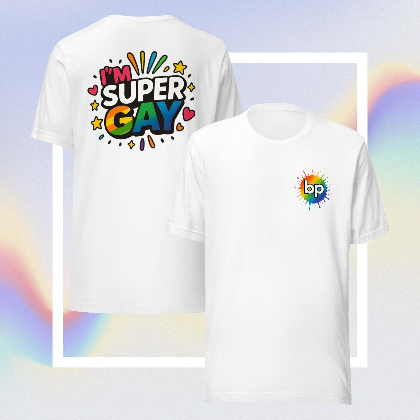 Unisex pride t-shirt with expressive design: Super Gay T-Shirt