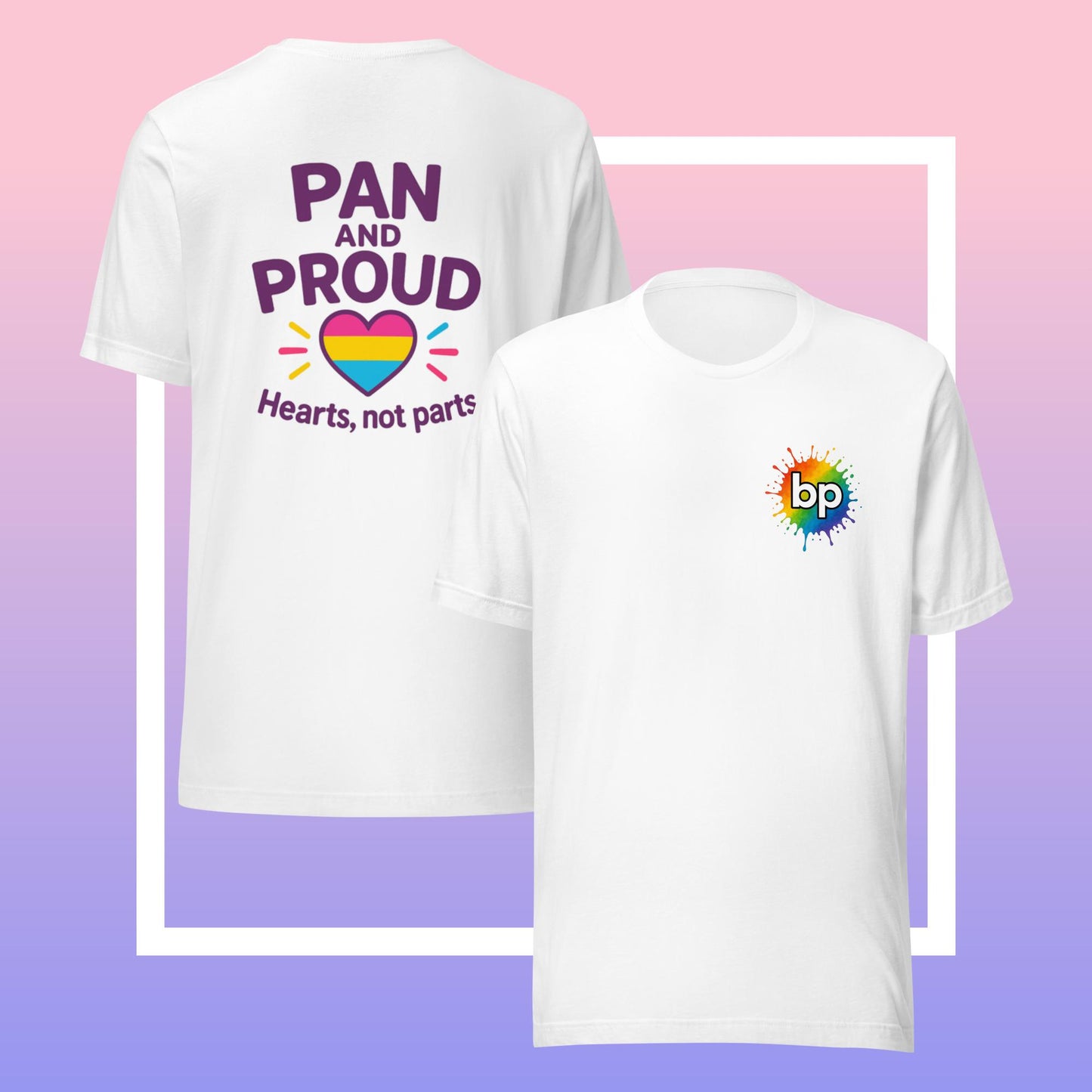 Unisex pride t-shirt with expressive design: Pan and Proud T-Shirt