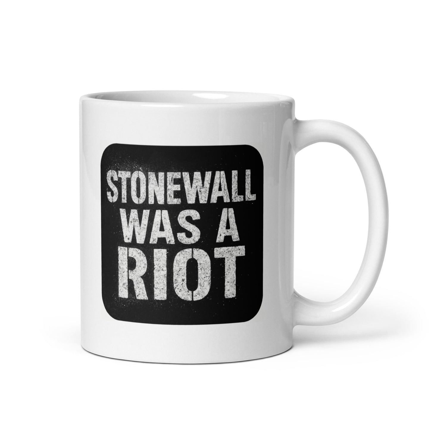 Ceramic pride mug with unique LGBTQ+ slogan: Stonewall Was a Riot - Mug (White)