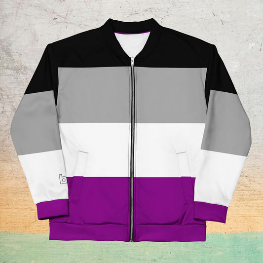 Bold outerwear celebrating LGBTQ+ pride: Ace Mode Bomber Jacket