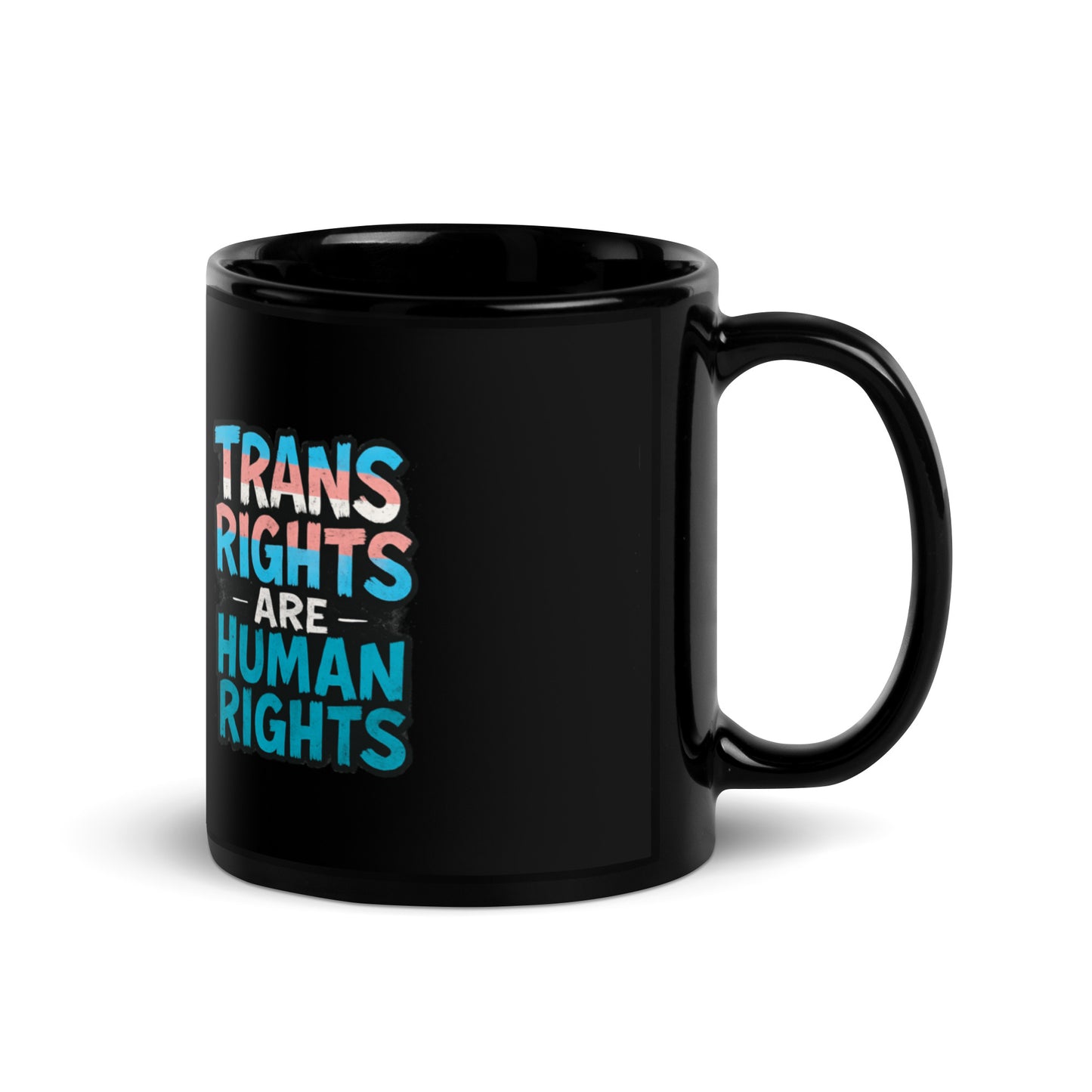 Ceramic pride mug with unique LGBTQ+ slogan: Trans Rights - Mug (Back)