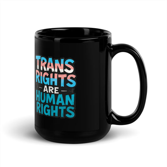 Ceramic pride mug with unique LGBTQ+ slogan: Trans Rights - Mug (Back)
