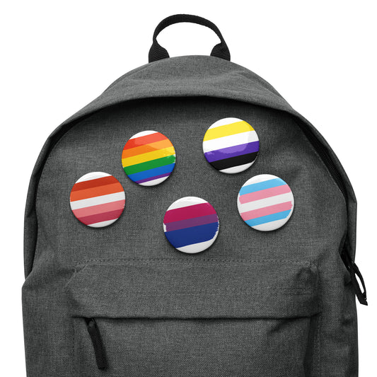 Set of LGBTQ+ pin buttons small but powerful