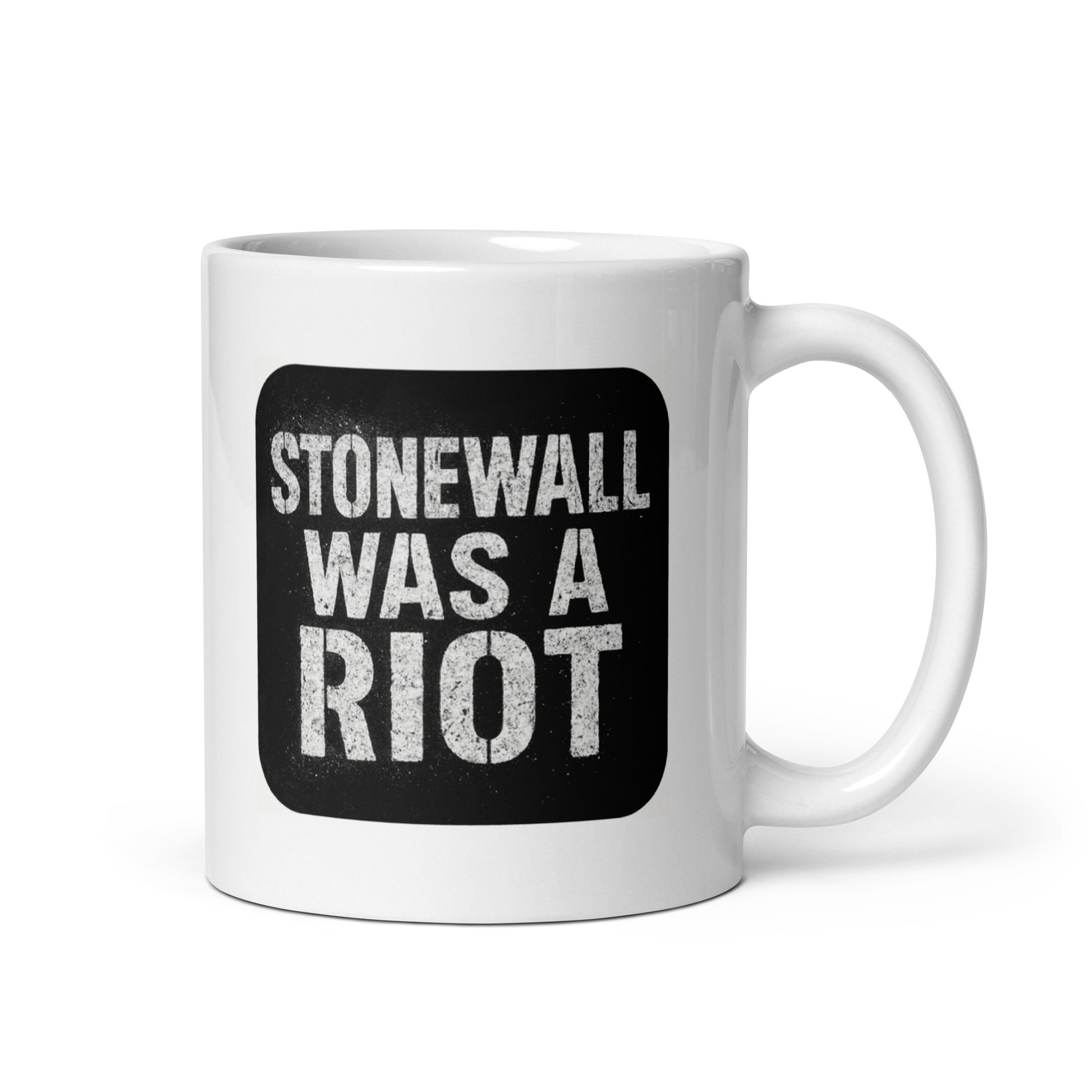 Ceramic pride mug with unique LGBTQ+ slogan: Stonewall Was a Riot - Mug (White)