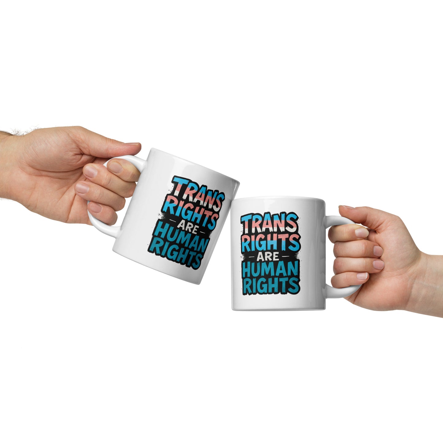 Ceramic pride mug with unique LGBTQ+ slogan: Trans Rights - Mug (White)