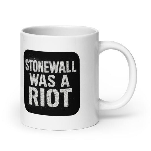 Ceramic pride mug with unique LGBTQ+ slogan: Stonewall Was a Riot - Mug (White)